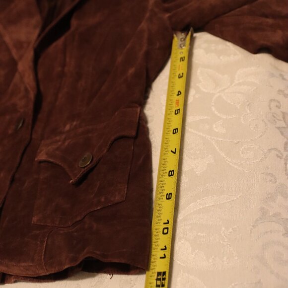 Fitted Suede Leather one button Charlotte Russe jacket Small 100% leather Brown - Picture 11 of 16